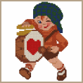 See Details of Beating Heart Cross-Stitch Pattern