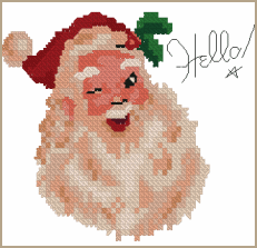 Cross-Stitch Design Santas Head