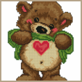 See Details of Valentine Teddy Cross-Stitch Pattern