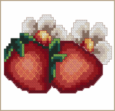 Cross-Stitch Design Sweet Strawberries